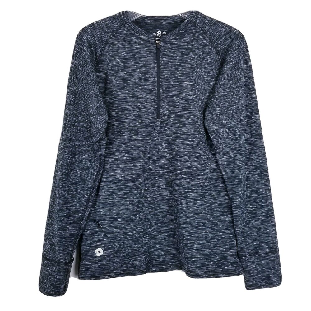 Demarini Sweatshirt Women Size Medium Black White Gray Fleece Thumbholes